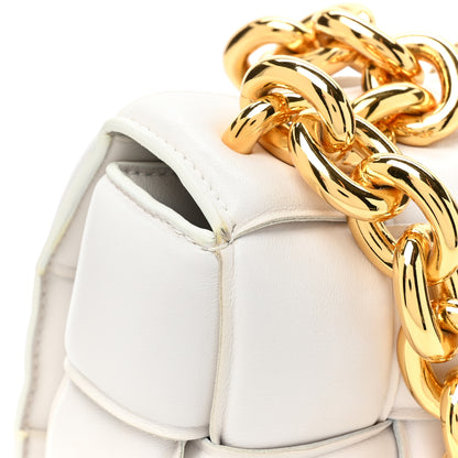 Bottega Veneta Lambskin Maxi Intreccio Padded Chain Cassette Crossbody Bag White 13 of 16