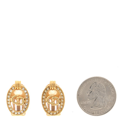 Christian Dior Crystal Clip On Earrings Gold 2 of 4