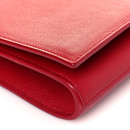 Saint Laurent Calfskin Monogram Large Belle De Jour Clutch Red 8 of 13