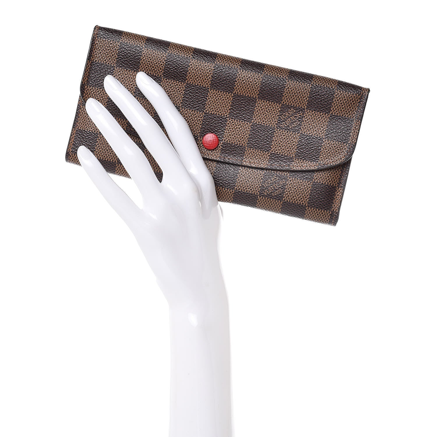 Louis Vuitton Damier Ebene Emilie Wallet Red 2 of 8