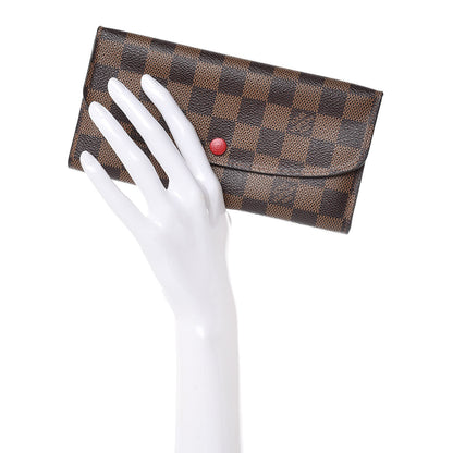 Louis Vuitton Damier Ebene Emilie Wallet Red 2 of 8