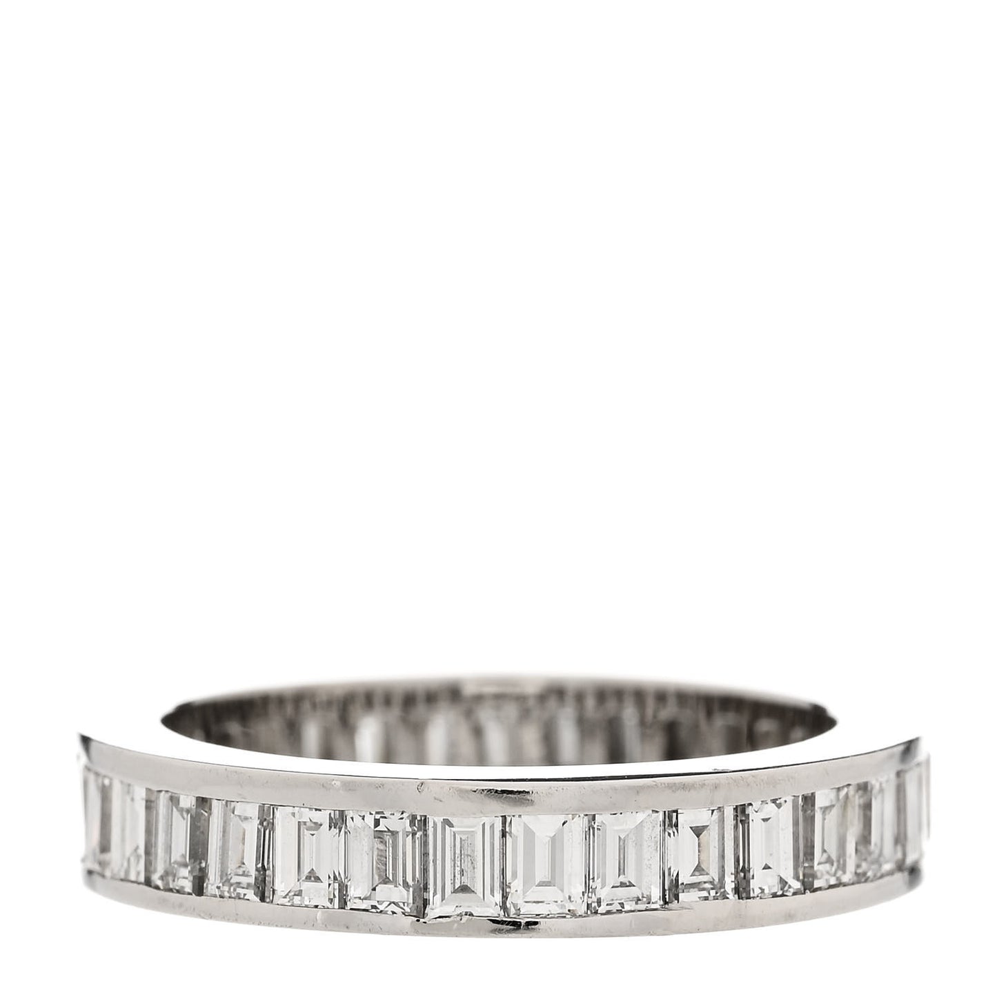 Platinum Diamond 4mm Channel-Set Baguette Eternity Band Ring 56 7.5