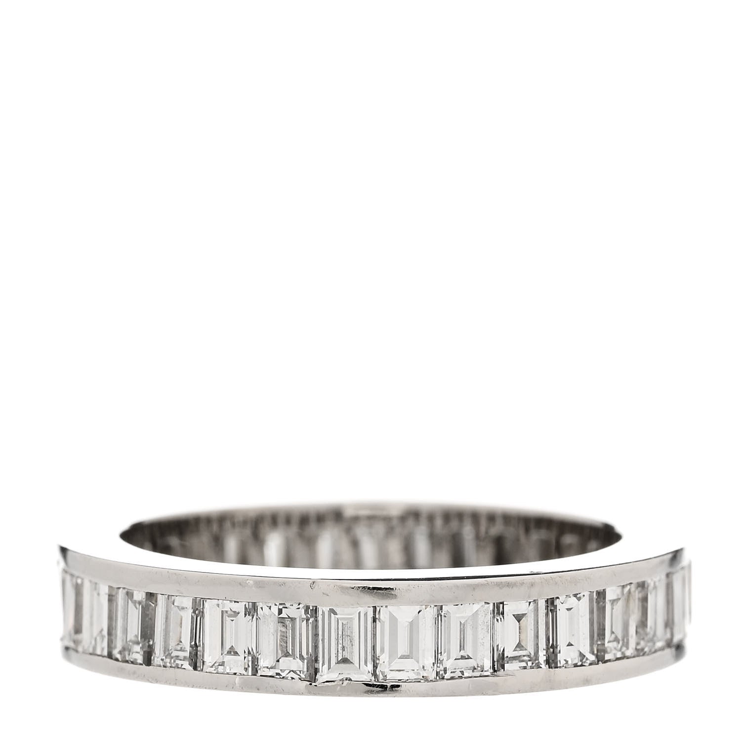 Tiffany Platinum Diamond 4mm Channel-Set Baguette Eternity Band Ring 56 7.5 1 of 6