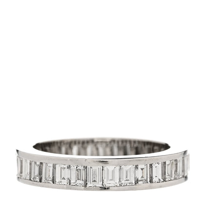 Tiffany Platinum Diamond 4mm Channel-Set Baguette Eternity Band Ring 56 7.5 1 of 6