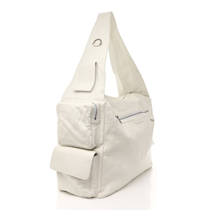 Balenciaga Agneau Arena Superbusy Large Sling Zip Shoulder Bag Optic White 3 of 9