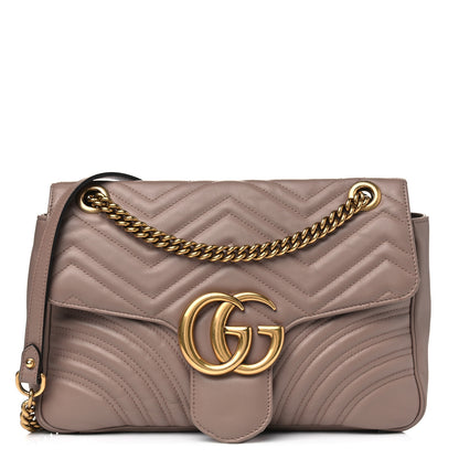 Gucci Calfskin Matelasse Medium GG Marmont Shoulder Bag Porcelain Rose 1 of 10