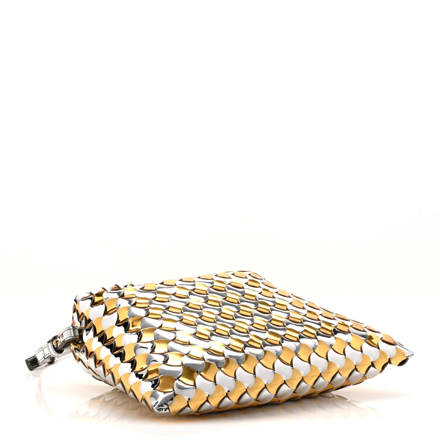 Metallic Lambskin Intrecciato Mini Hop Silver Gold