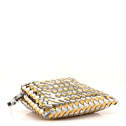 Bottega Veneta Metallic Lambskin Intrecciato Mini Hop Silver Gold 4 of 9