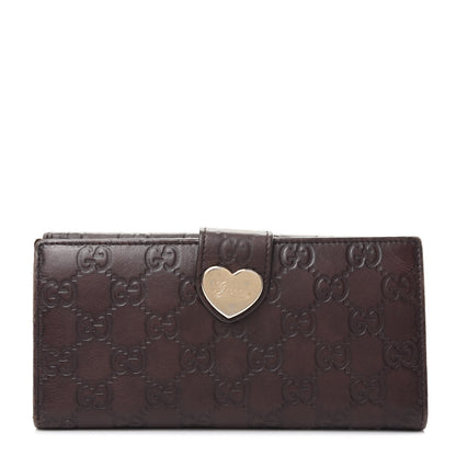 Gucci Guccissima Heart Continental Wallet Dark Brown 1 of 6
