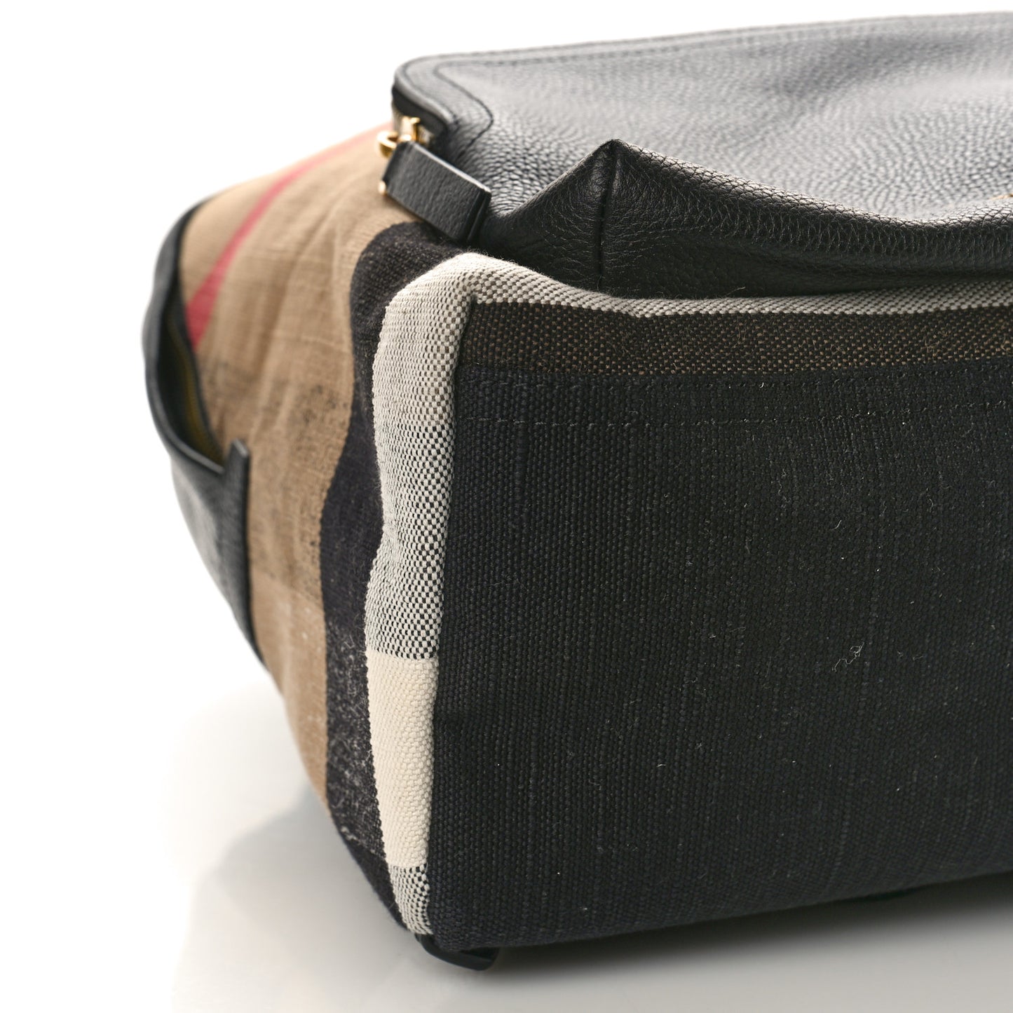 Mega Check Calfskin Abbeydale Simple Backpack Black Camel