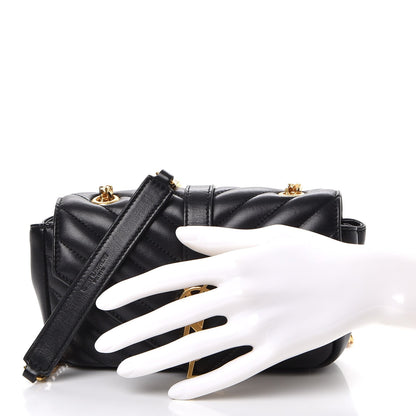 Saint Laurent Calfskin Matelasse Chevron Monogram Classic Baby Chain Bag Black 3 of 10
