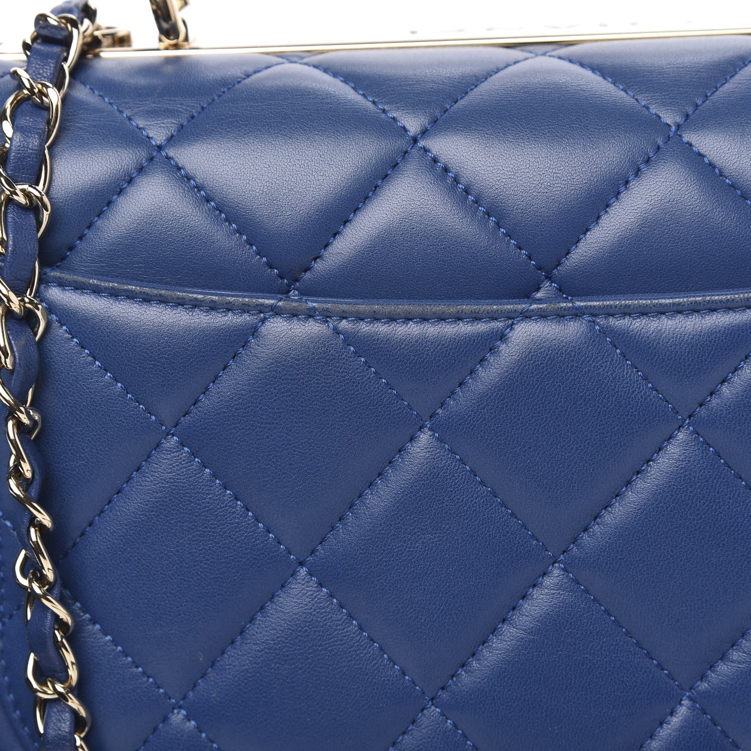 Chanel Lambskin Quilted Medium Trendy CC Flap Dual Handle Bag Blue 13 of 15