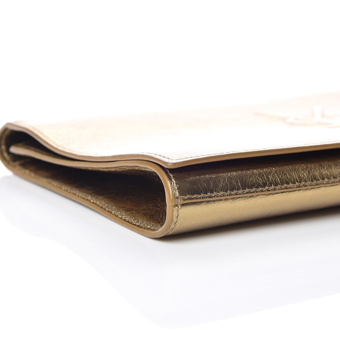 Metallic Calfskin Monogram Large Belle De Jour Clutch Gold