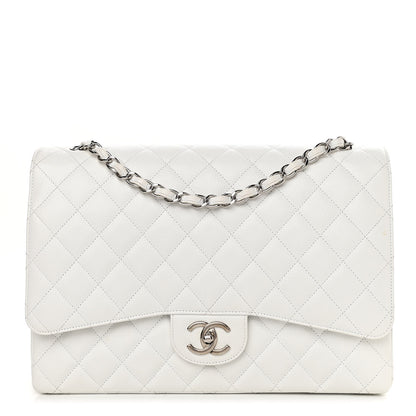 Chanel Caviar Quilted Maxi Double Flap White 1 of 17