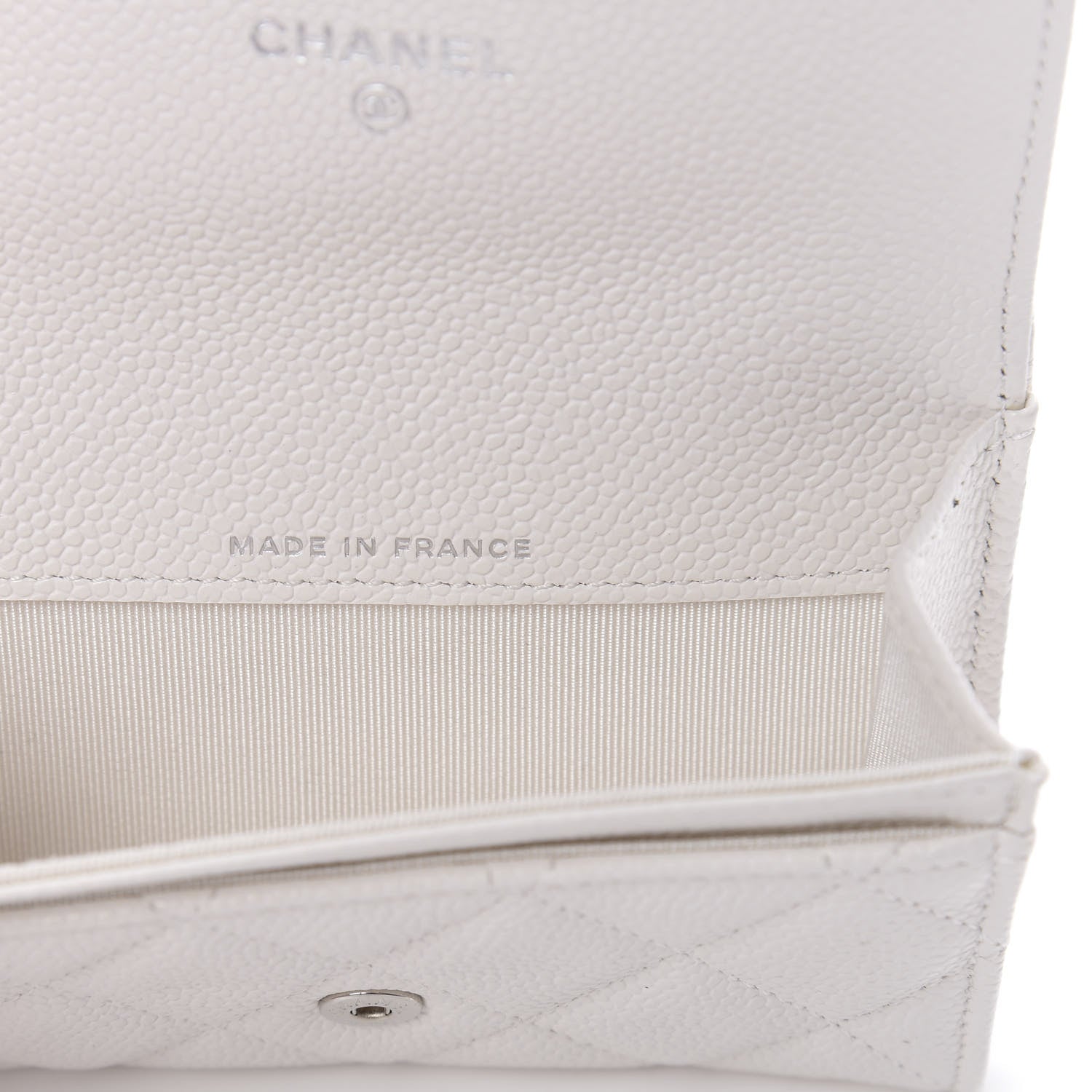 Chanel Caviar Quilted Flap Card Holder Wallet White 7 of 9