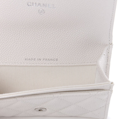 Chanel Caviar Quilted Flap Card Holder Wallet White 7 of 9