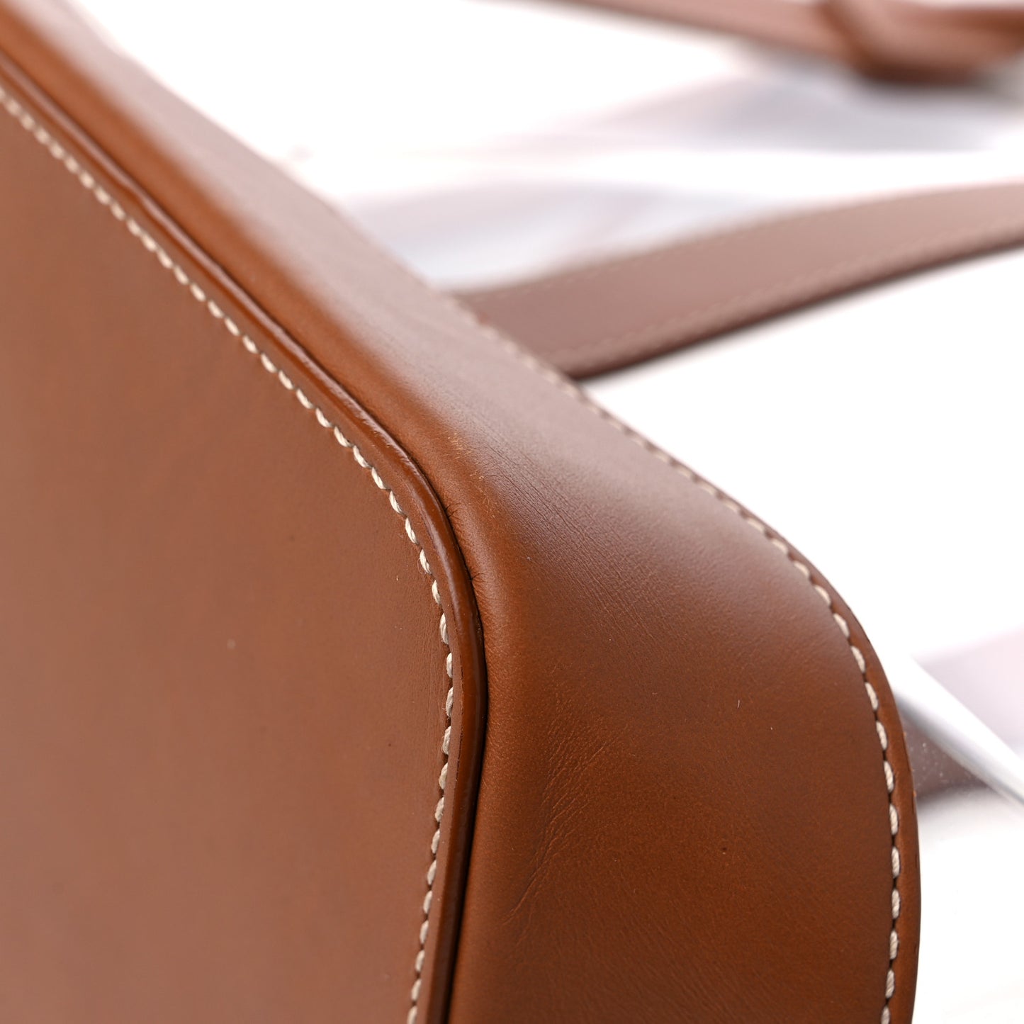 Calfskin Vinyl Cabas Tote Brown