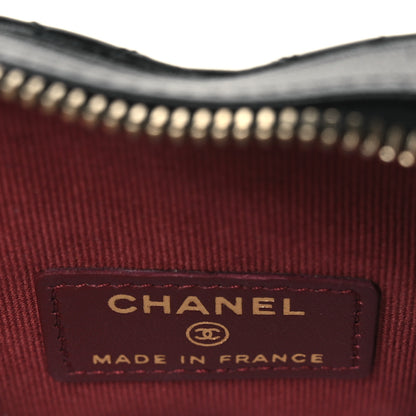 Chanel Lambskin Quilted CC In Love Heart Clutch With Chain Black 6 of 9