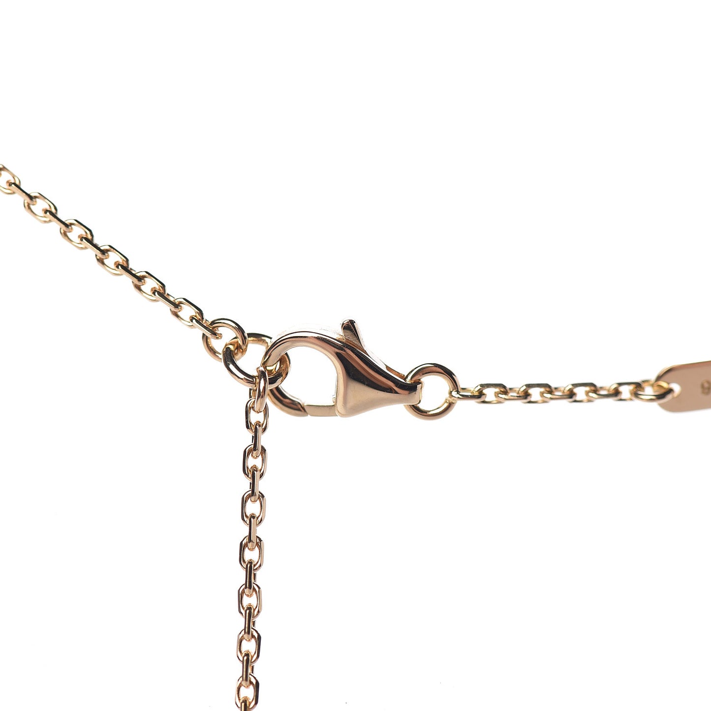 18K Yellow Gold Tiger Eye Vintage Alhambra Pendant Necklace