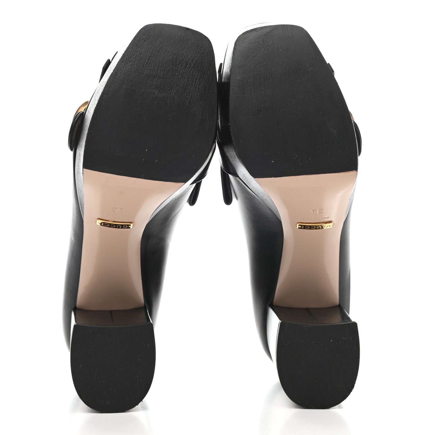 Malaga Kid GG Marmont Fringe Platform Loafer Pumps 35 Black