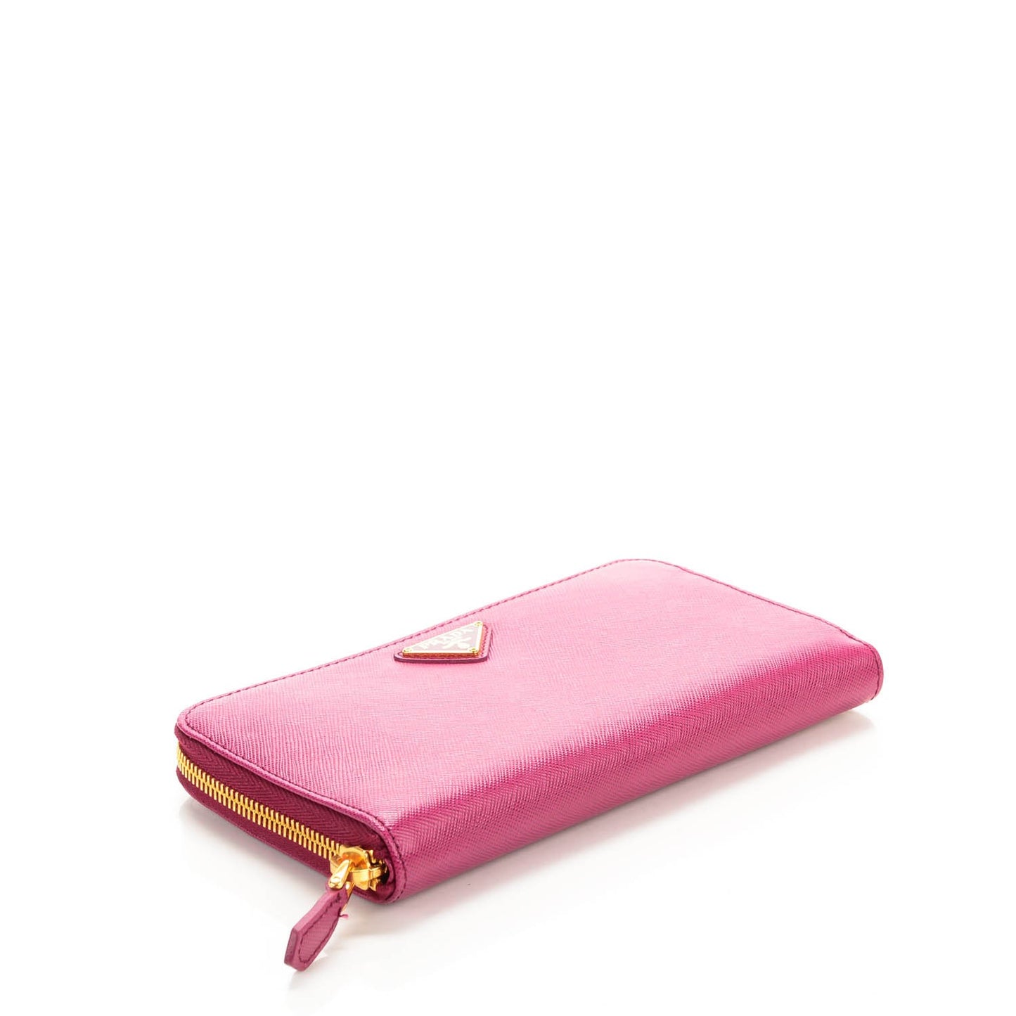 Saffiano Triangle Zip Around Wallet Ametista