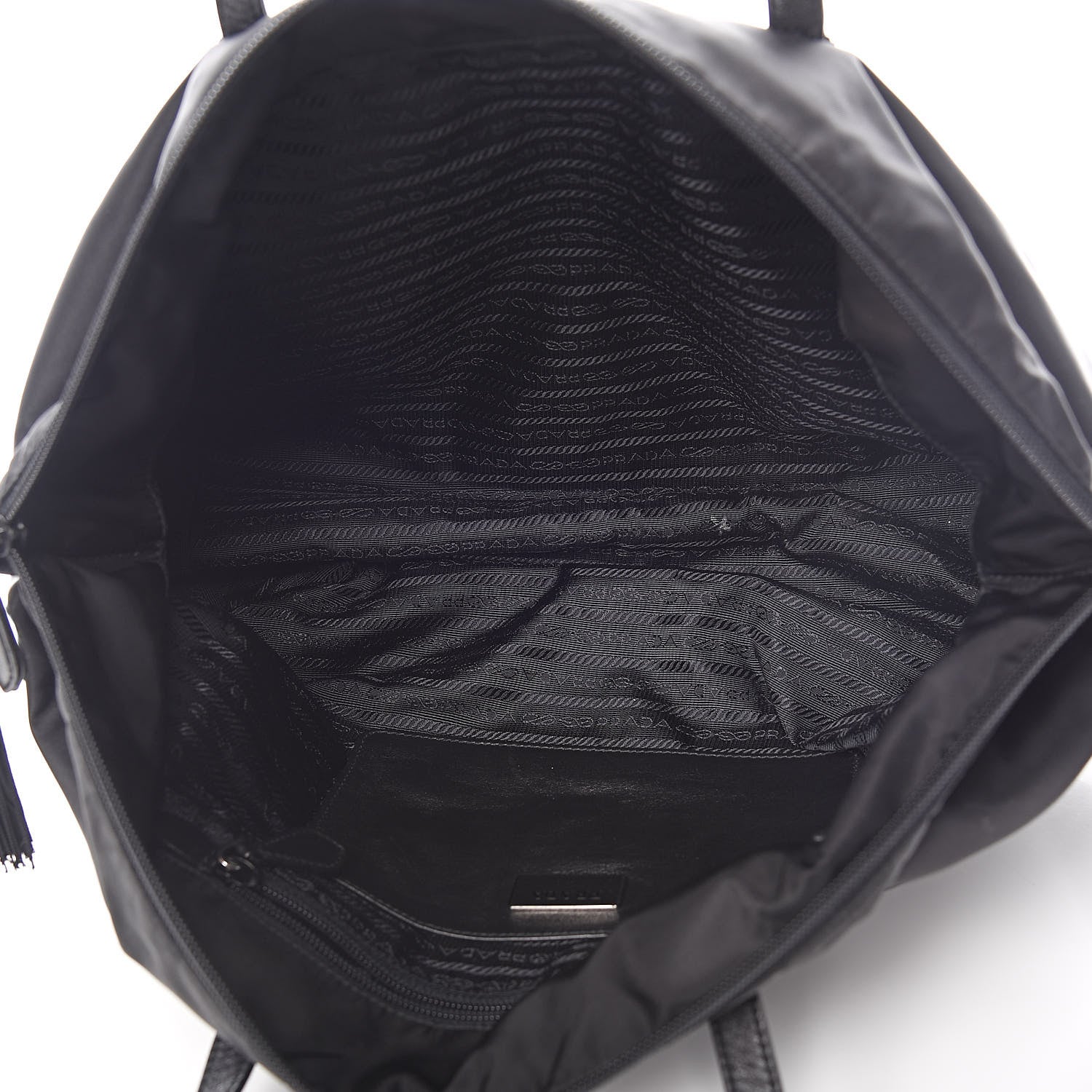 Prada Tessuto Nylon Tassel Duffel Bag Black 6 of 12
