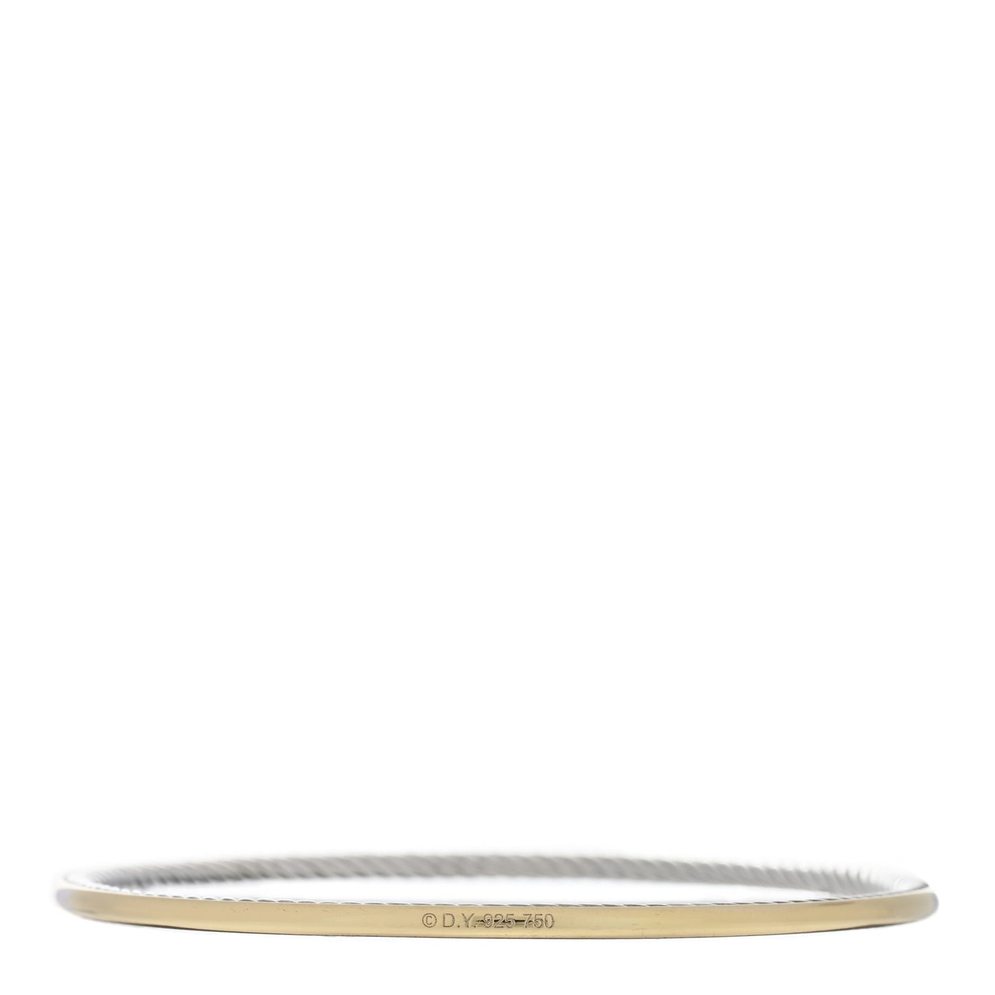 Sterling Silver 18K Yellow Gold Cable Bangle Bracelet