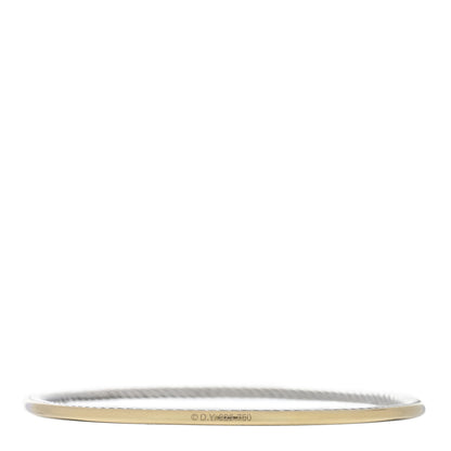 David Yurman Sterling Silver 18K Yellow Gold Cable Bangle Bracelet 3 of 3