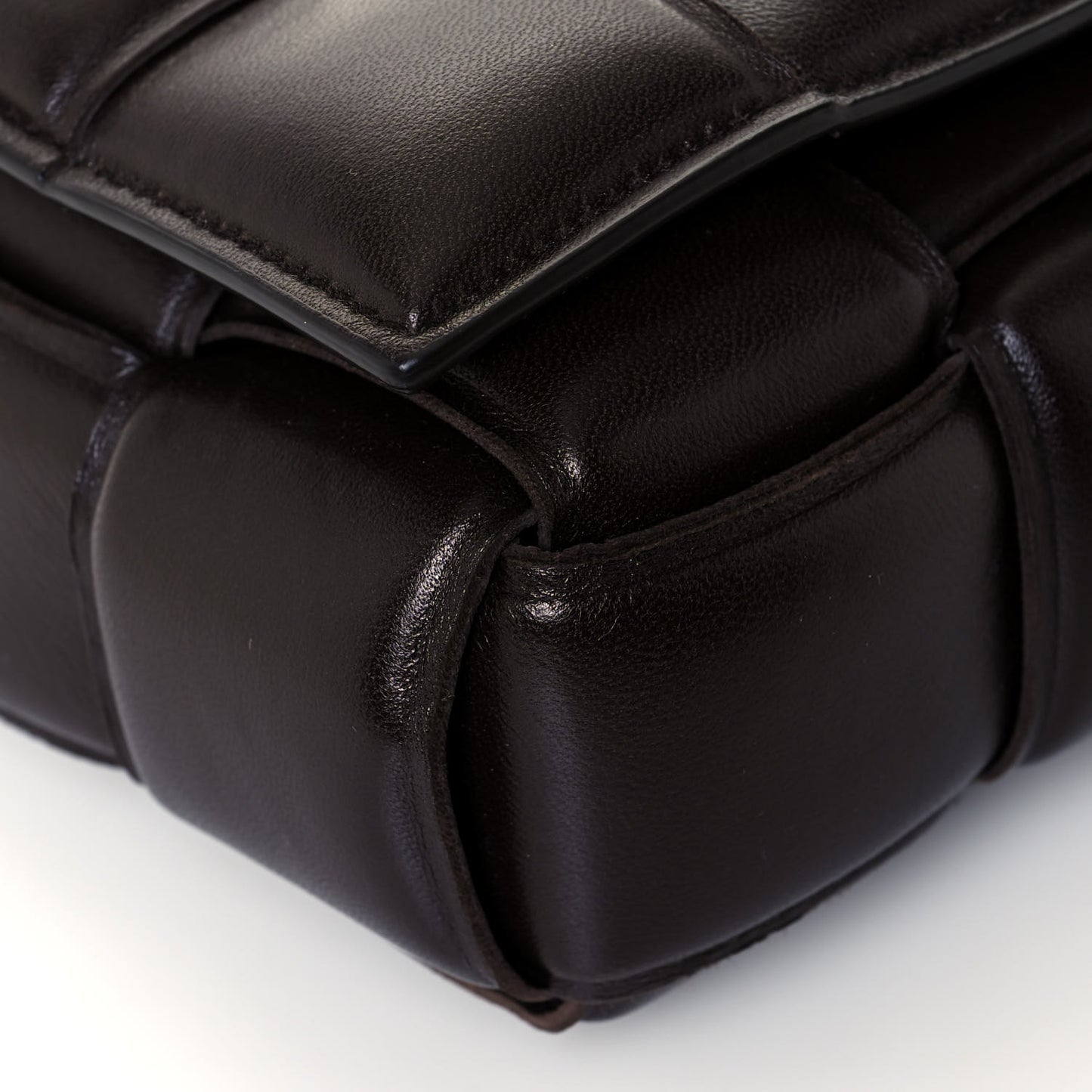 Lambskin Maxi Intreccio Padded Chain Cassette Crossbody Bag Black