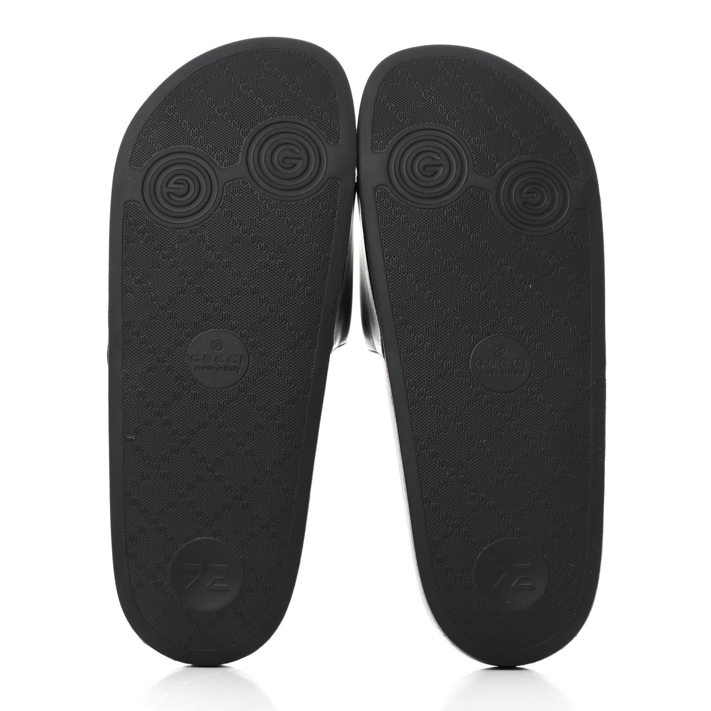 Nappa Miro Soft Calfskin Interlocking G Mens Slide Sandals 8 Black White