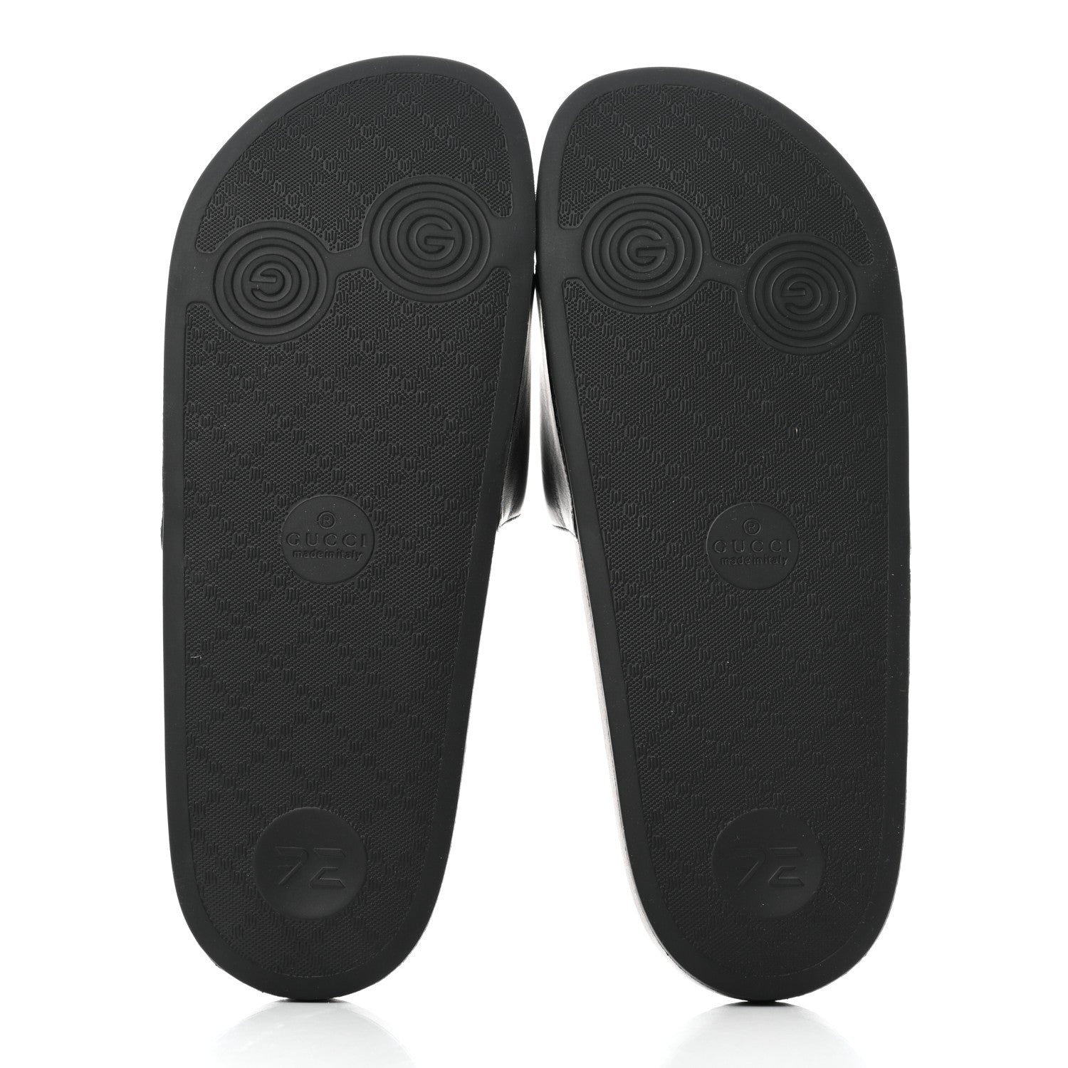 Gucci Nappa Miro Soft Calfskin Interlocking G Mens Slide Sandals 8 Black White 5 of 8