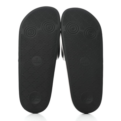 Gucci Nappa Miro Soft Calfskin Interlocking G Mens Slide Sandals 8 Black White 5 of 8