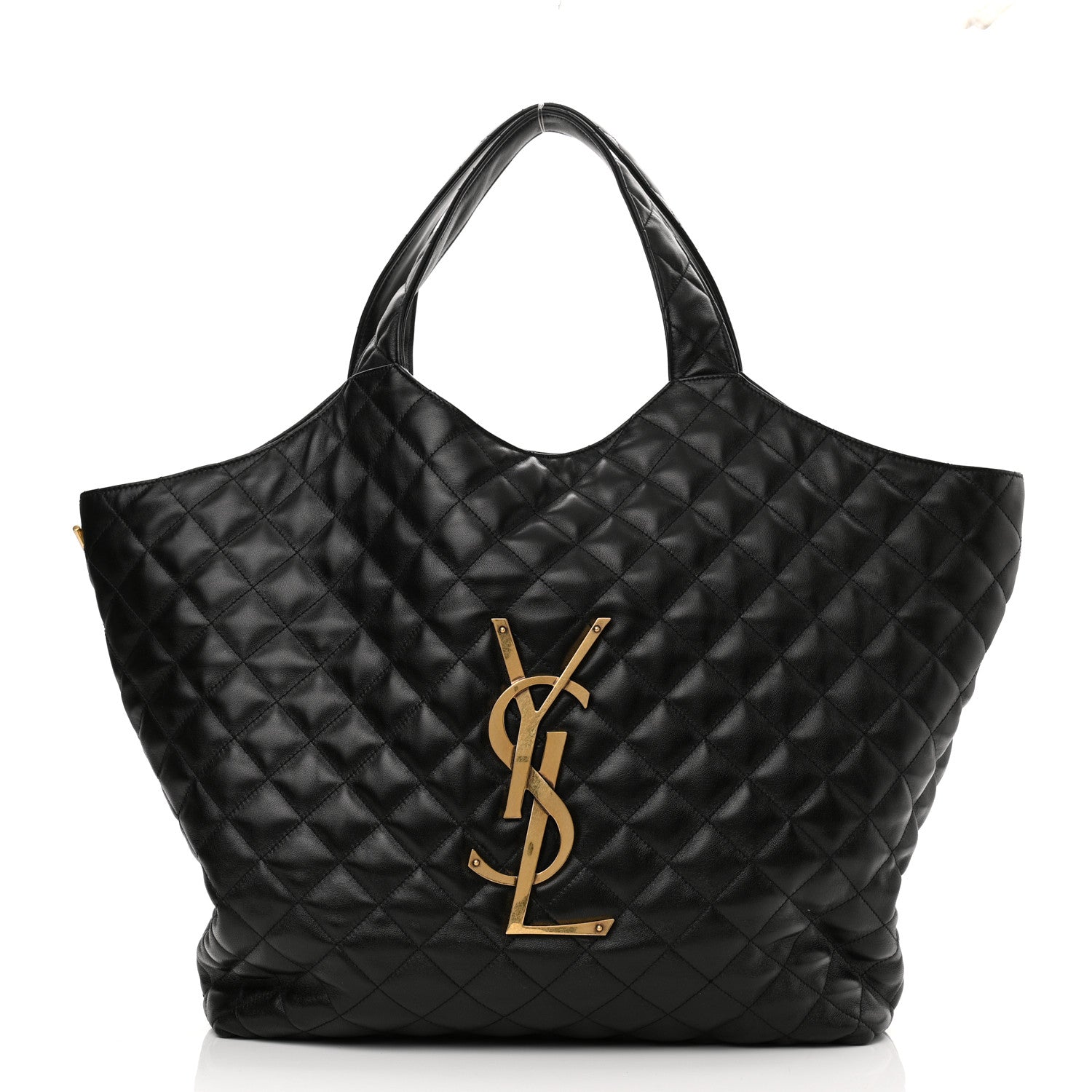 Saint Laurent Lambskin Quilted Maxi Icare Shopping Tote Black 3 of 11