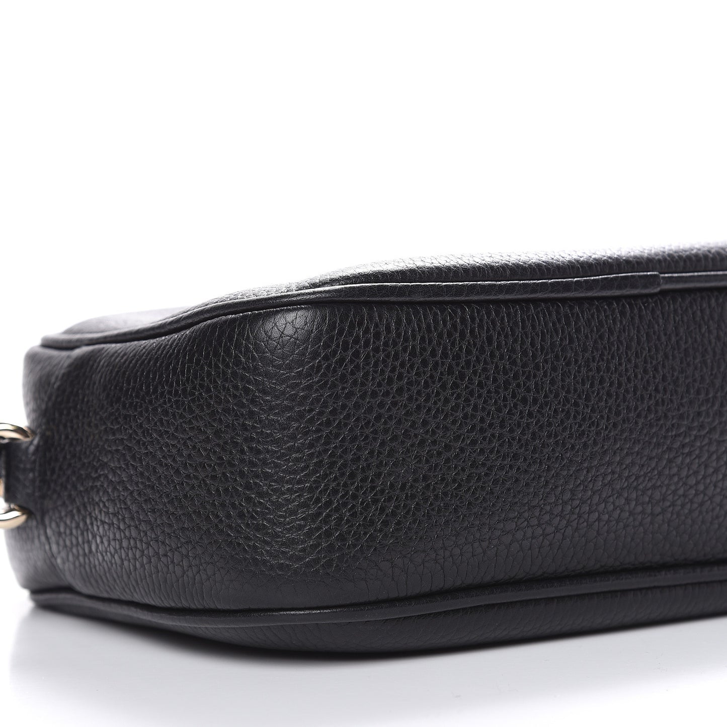 Pebbled Calfskin Small Soho Disco Bag Black