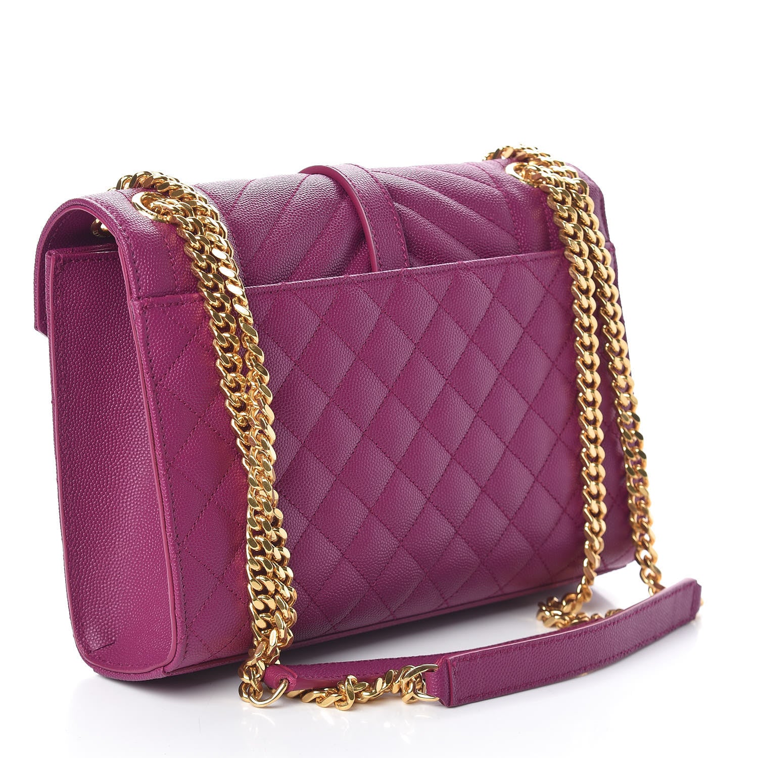 Saint Laurent Grain De Poudre Medium Tri-Quilt Monogram Satchel Purple 3 of 10