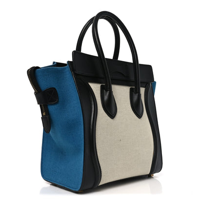 Celine Canvas Smooth Calfskin Micro Tri-Color Luggage Royal 3 of 9