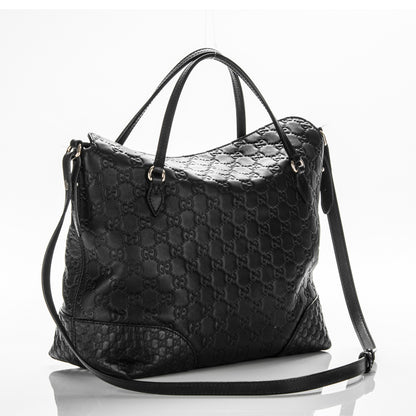 Gucci Guccissima Medium Bree Foldover Tote Black 3 of 7
