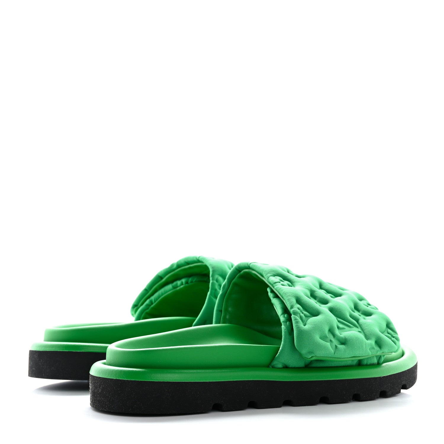 Louis Vuitton Technical Fabric Embossed Monogram Pool Pillow Comfort Mules 37 Green 5 of 9