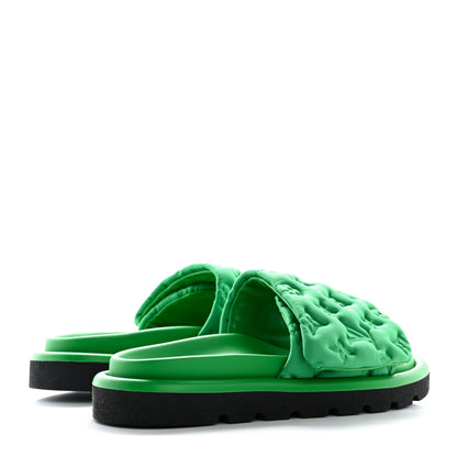 Louis Vuitton Technical Fabric Embossed Monogram Pool Pillow Comfort Mules 37 Green 5 of 9