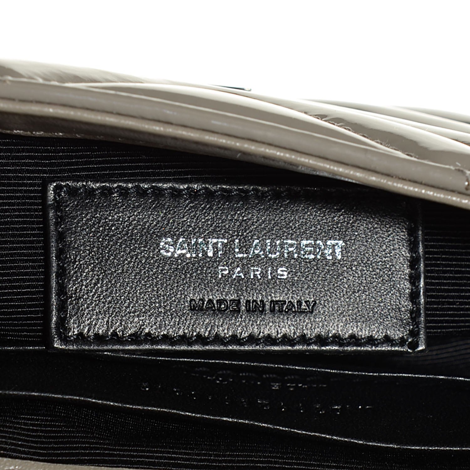 Saint Laurent Patent Chevron Mini V Flap Chain Shoulder Bag Light Grey 8 of 8