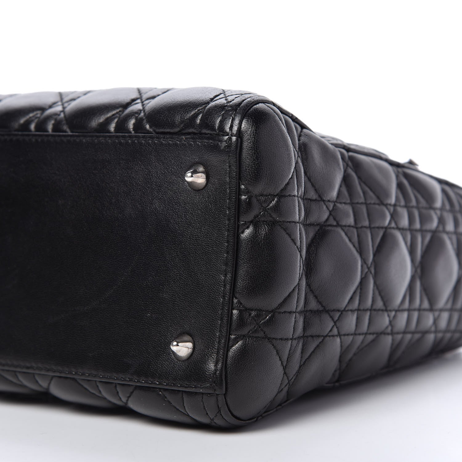 Christian Dior Lambskin Cannage Medium Lady Dior Black 7 of 10