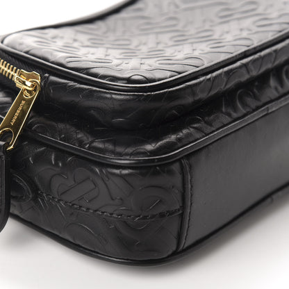 Burberry Calfskin Embossed Monogram Camera Chain Bag Black 6 of 9