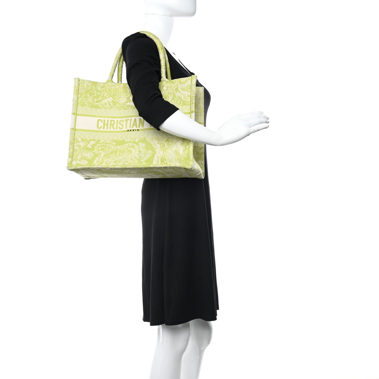 Canvas Embroidered Medium Dioriviera Toile De Jouy Book Tote D-Lite Green