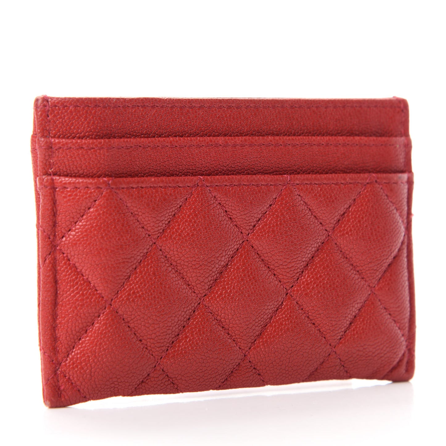 Caviar Quilted Boy Card Holder Red