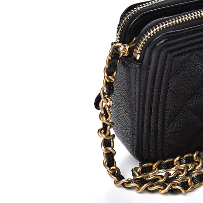 Chanel Caviar Quilted Small Boy Clutch With Chain Black 12 of 15