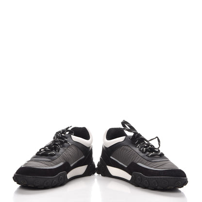 Chanel Nylon Calfskin Suede CC Sneakers 40 Grey Black White 6 of 24