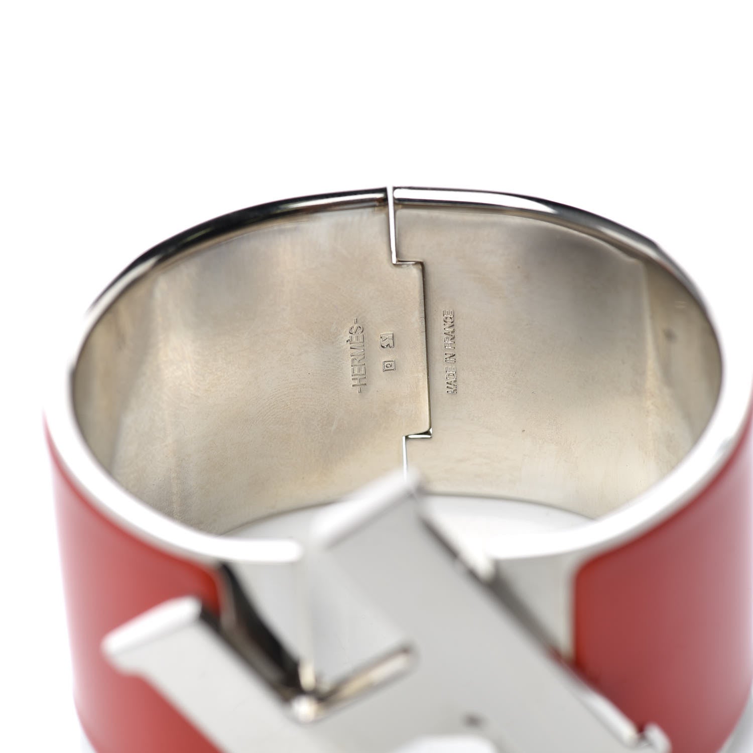 Hermes Enamel Extra Wide Clic Clac H Bracelet PM Red 6 of 7