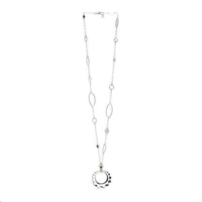 John Hardy Sterling Silver 18K Yellow Gold Dot Open Circle Pendant Necklace 3 of 4