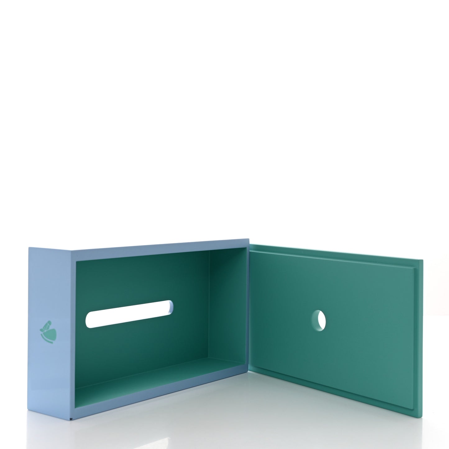 Lacquered Wood Western And Company Tissue Box Bleu Ciel Bleu Venise