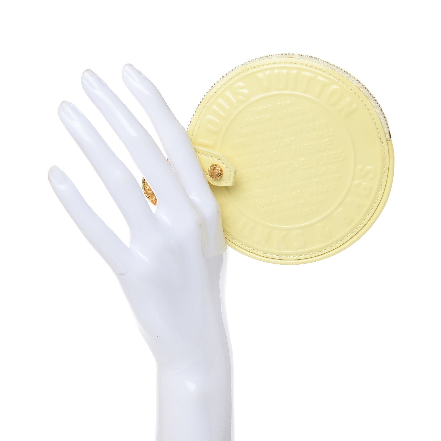 Louis Vuitton Vernis Trunks and Bags Porte-Monnaie Round Coin Purse Citrine 2 of 10